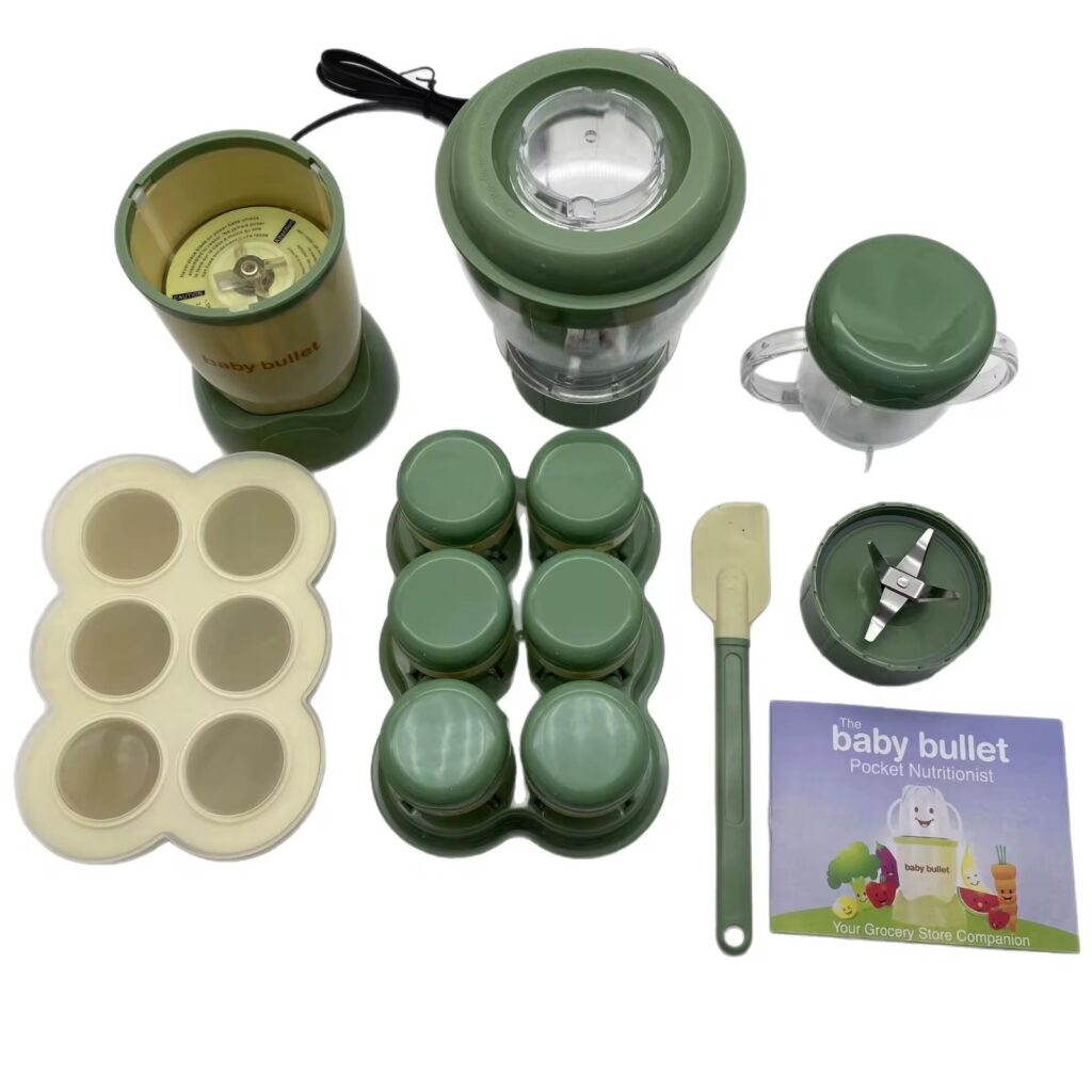 Mixeur Nutribullet  Electrique pour nourriture Enfants, Recipiants 6 bols de conservation pour enfants, sans BPA