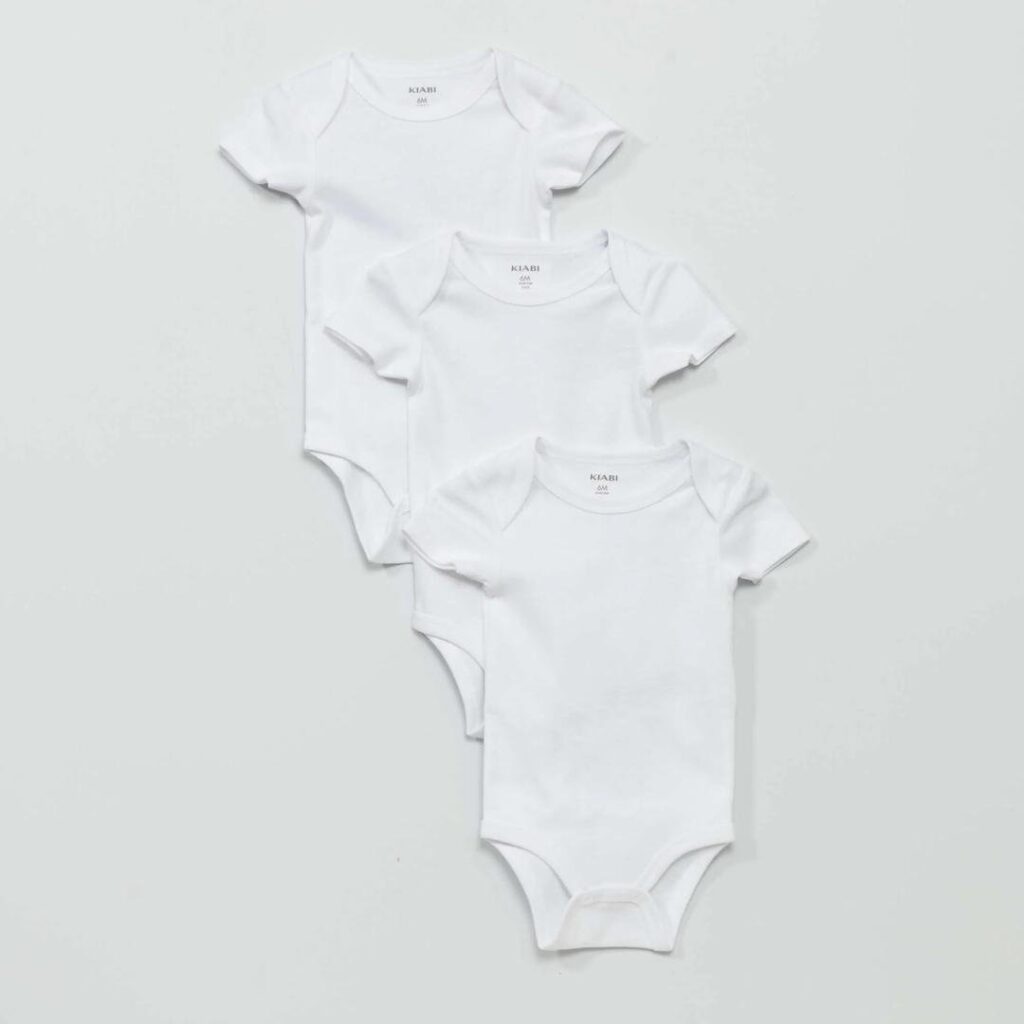 Lot de 3 body en jersey blanc