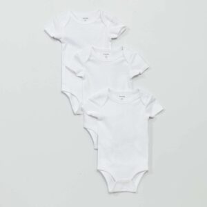 Lot de 3 body en jersey blanc