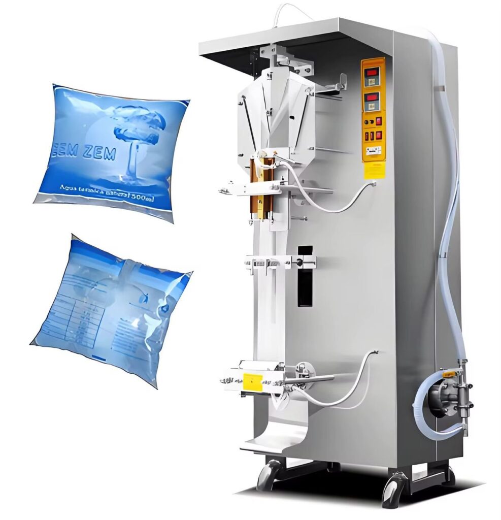 Machine de remplissage sachets d’eau, entièrement automatique.