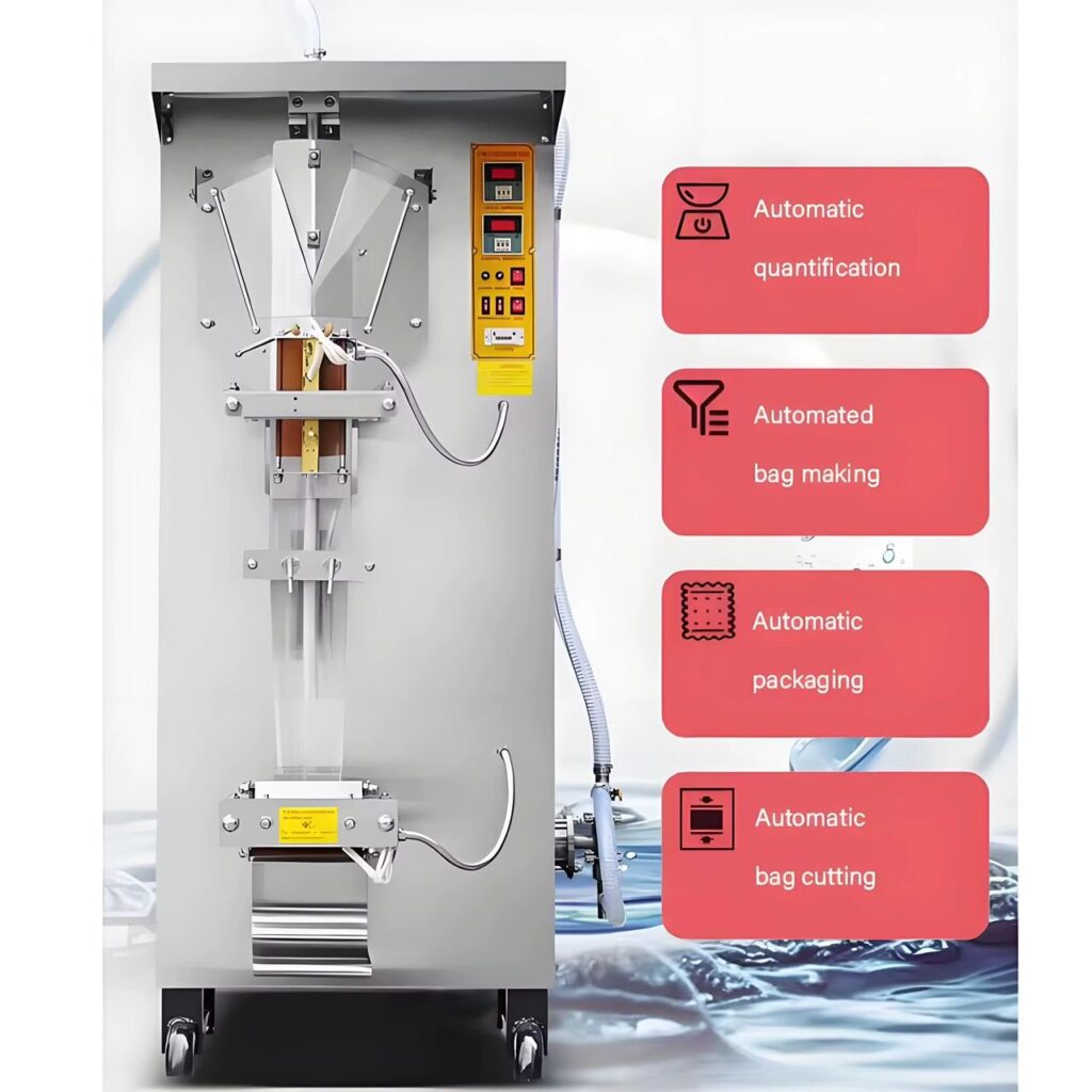Machine de remplissage sachets d’eau, entièrement automatique.
