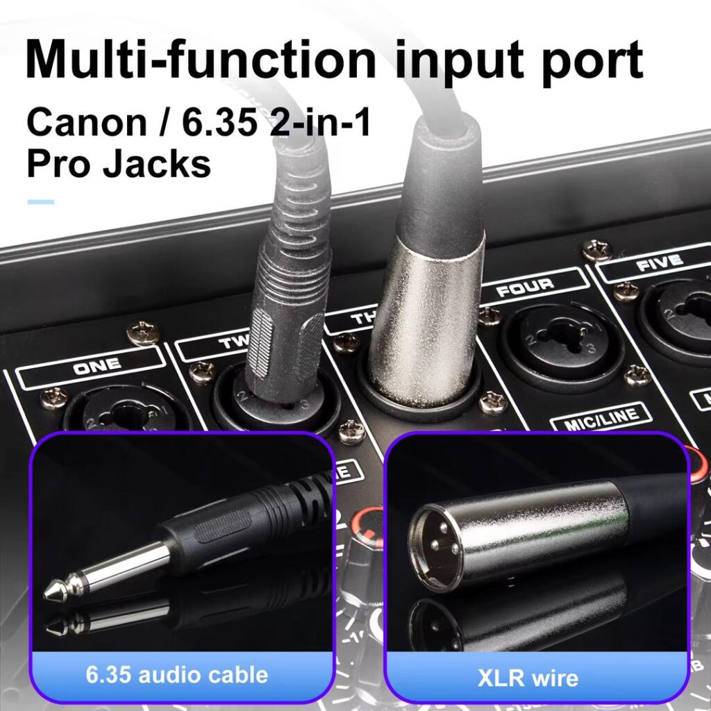 Table de mixage audio alimenté  OEM GT10M 550W 8 canaux, 2 micro sans fil professionnel.