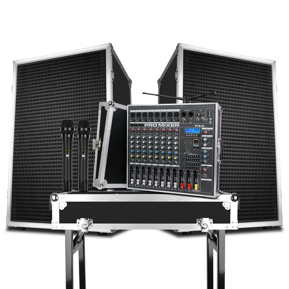 Équipement audio professionnel Biner D912 système de sonorisation de haut-parleur 12 pouces avec amplificateur de puissance audio 8 à canaux pour scène.