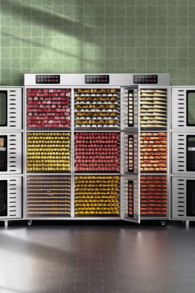 Séchoir alimentaire industriel en acier inoxydable 90 plateaux de haute qualité, 220V deshydrateur de fruits
