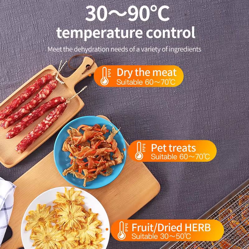 Déshydrateur de nourriture électrique domestique à 6 plateaux, en acier inoxydable 110-220v