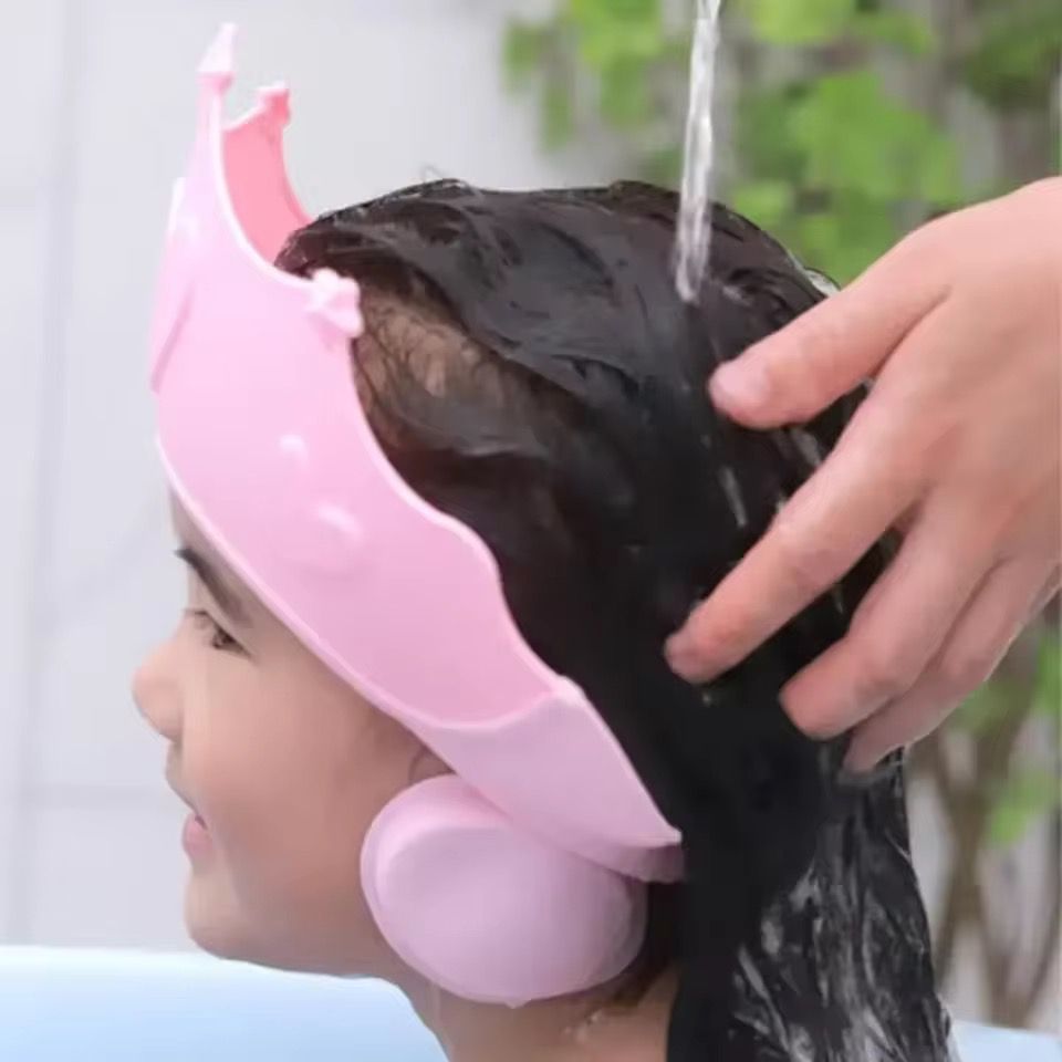 Chapeau de bain pour enfant, protection du visage et oreilles.
