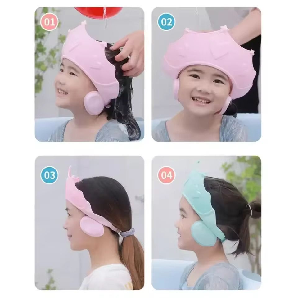 Chapeau de bain pour enfant, protection du visage et oreilles.