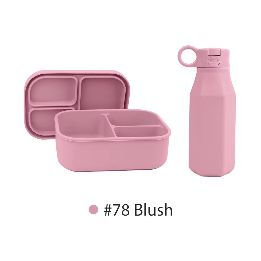 Ensemble, Bol de nourriture étanche + bouteille en silicone compatible au micro-ondes et au réfrigérateur, 800ml + Sac