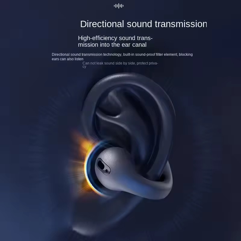 Écouteurs Noirs à Conduction osseuse, Oreille Ouverte, Bluetooth