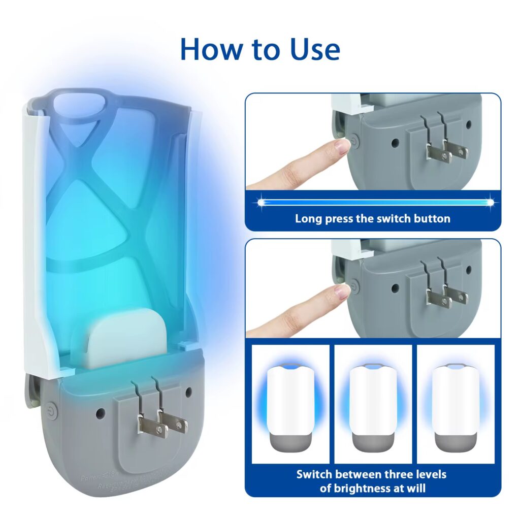 Piège à Insectes Volant, appareil Pliable et Branchable à source Lumineuse led