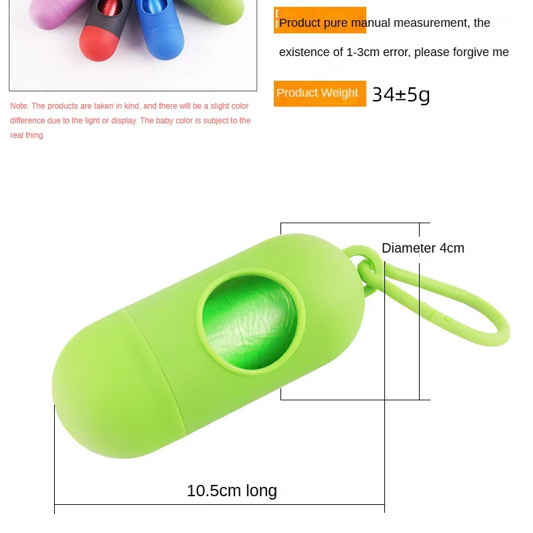 Distributeur de Sac à Poubelle, Portable pour Bébé et Plus en Plastique dur avec Crochet pour Sac de balade