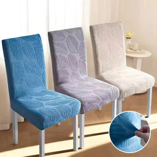 Housse de Chaise de Salle à Manger Jacquard, Elastique Universelle, Pack de 4, 6, 8, 10 Pièces